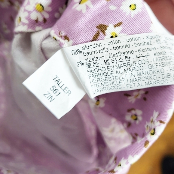 ZARA Floral Printed Mini Flare Pants barbiecore NWT - Picture 7 of 7